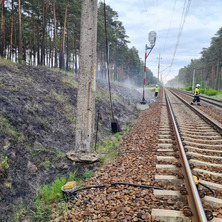 Pożar na nasypie kolejowym. Podpalenie główną przyczyną